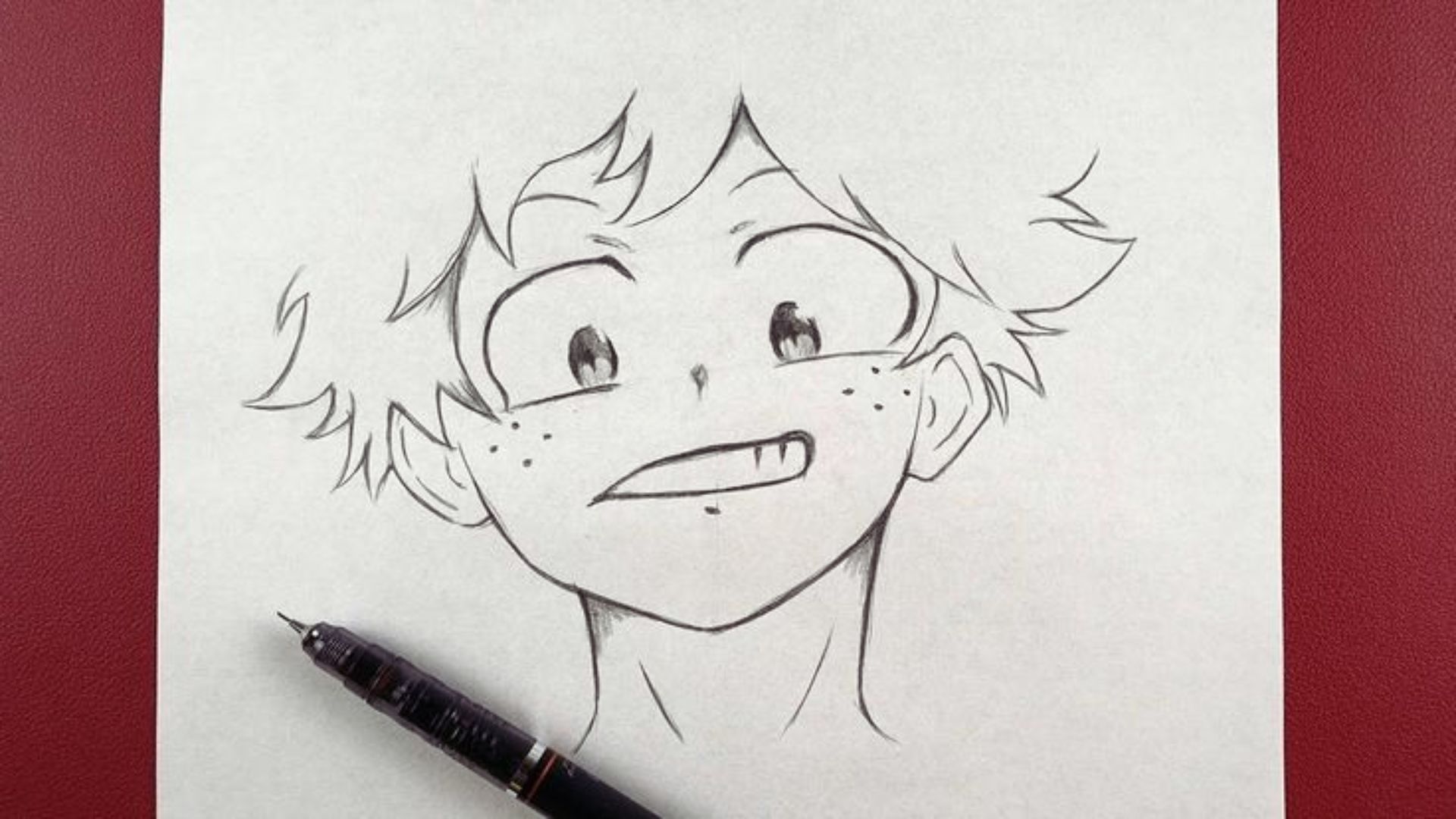 Instructional image showing the process of drawing a boy with a pencil, highlighting key techniques and steps.