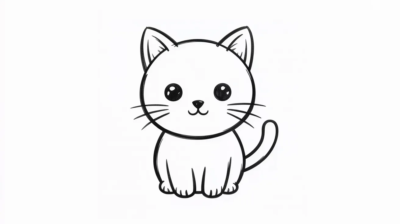 Cute Cat Outline