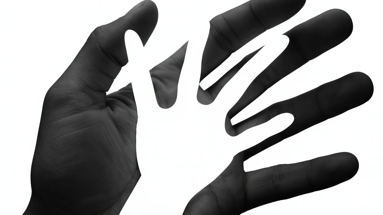 A black and white image of a hand reaching out, symbolizing connection and longing.