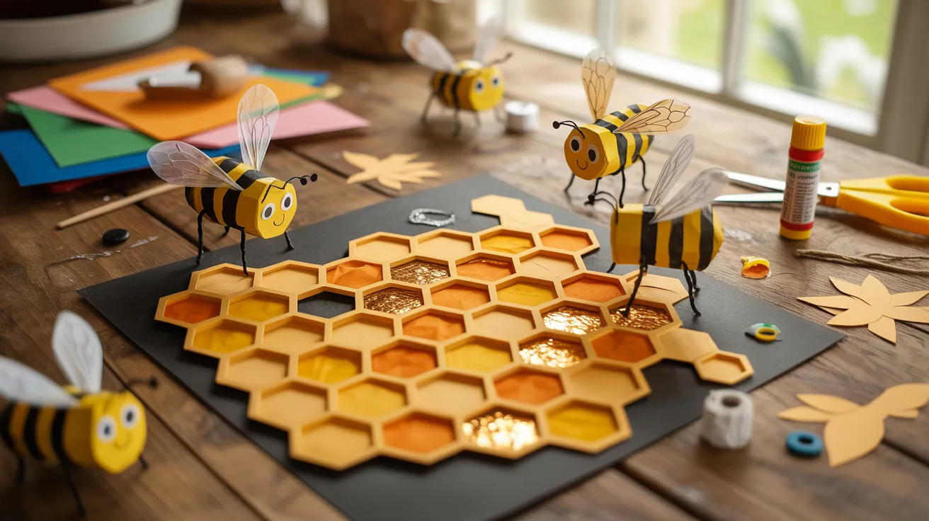 Honeycomb and Bee Collage