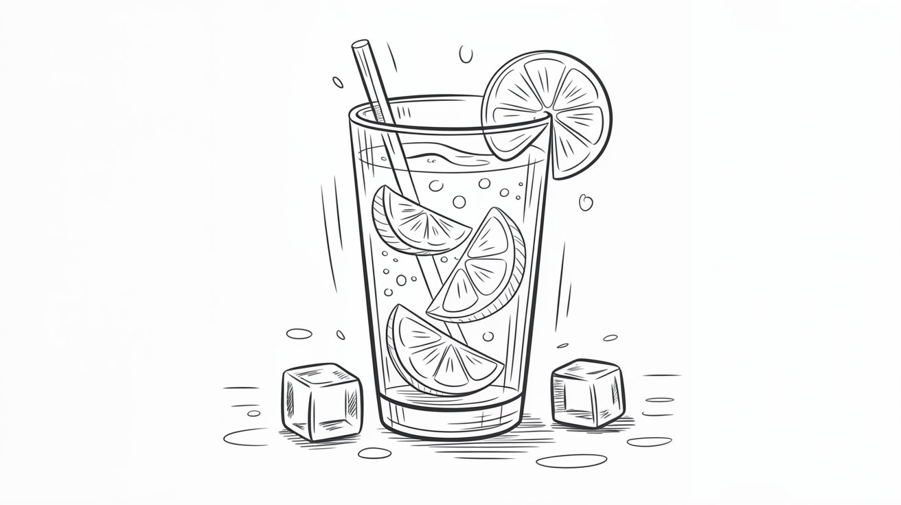 Lemonade Glass with Straw