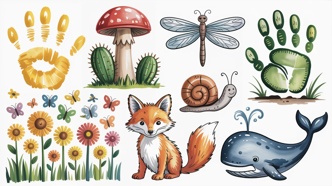 Nature and Outdoor Kids Hand Print Art Ideas