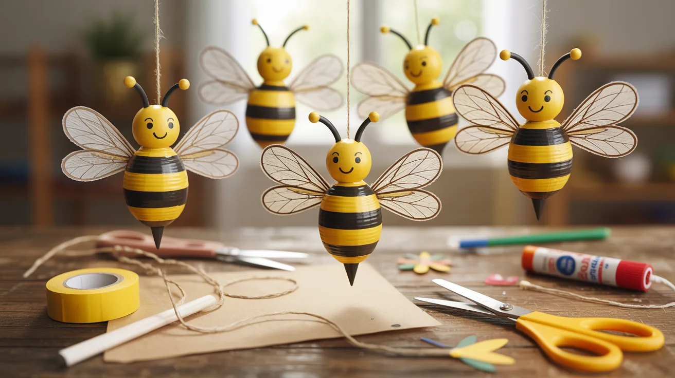 Paper Straw Bee Craft