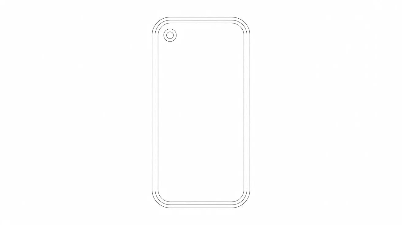 Drawing of a phone on a white background, showcasing a simple and clean design.