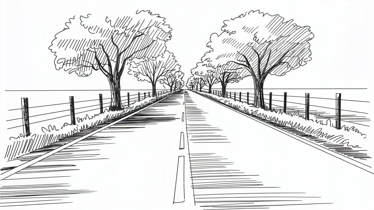 Roads in One-Point Perspective