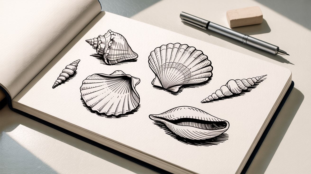 Seashell Collection Sketch