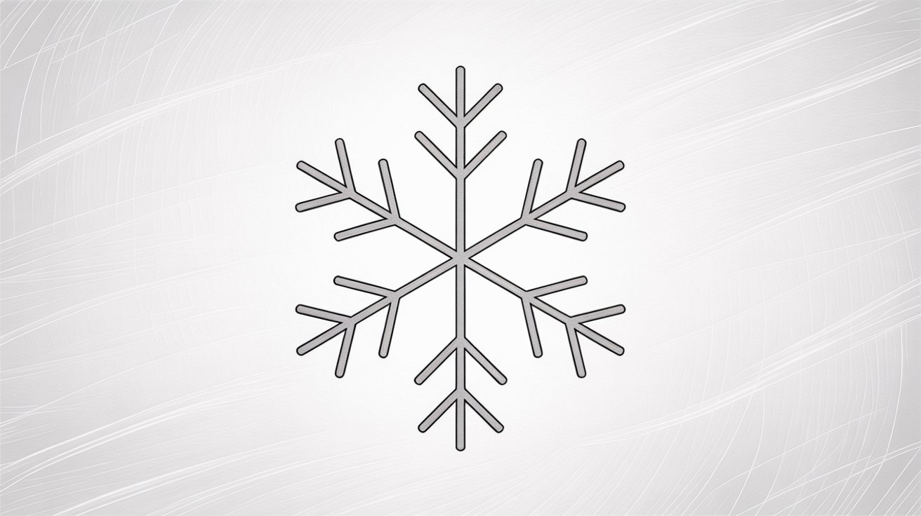 Snowflake icon centered on a white background, symbolizing winter or cold weather.
