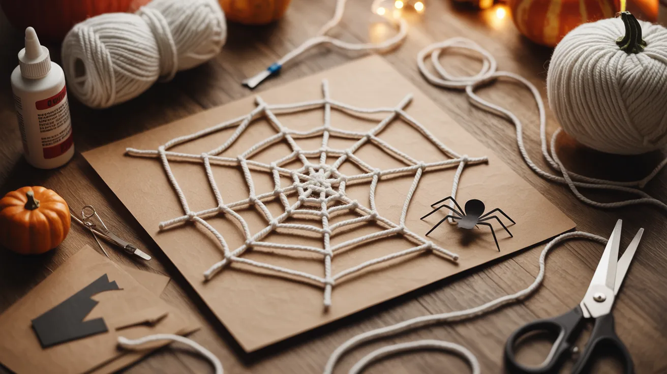 Spider Web Art with Yarn