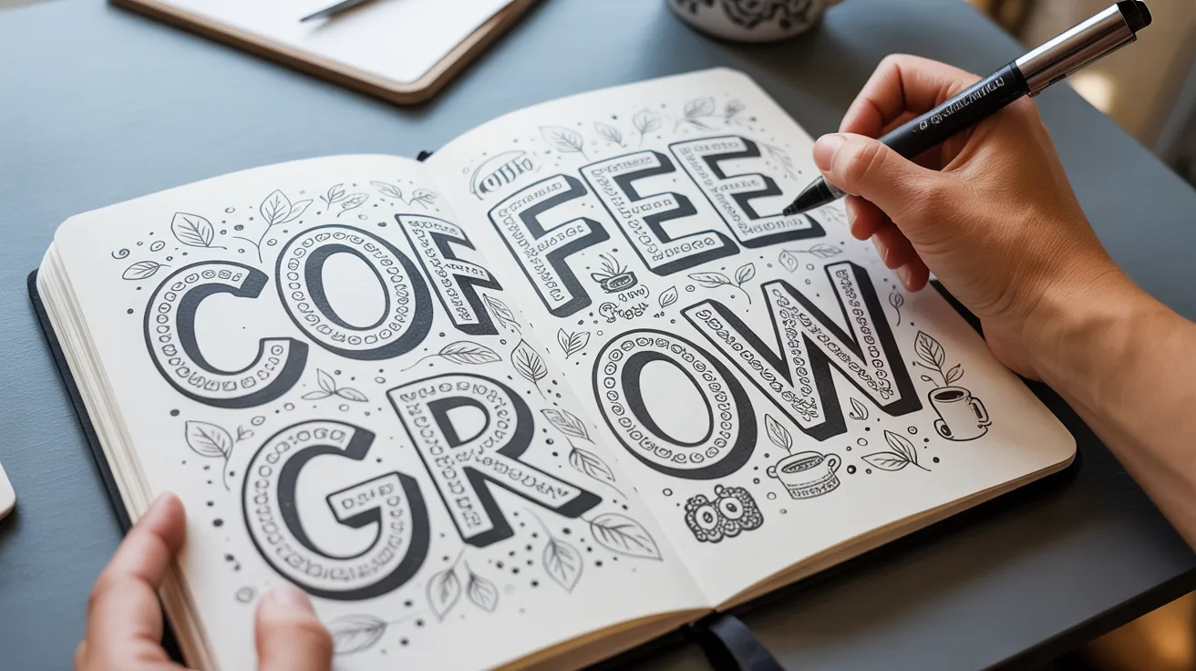 Repetitive text about coffee cultivation, emphasizing the growth and abundance of coffee plants in a lush environment.