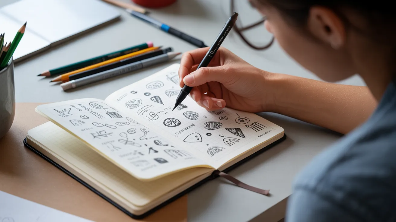 An individual is engaged in writing on a notebook with a pen.