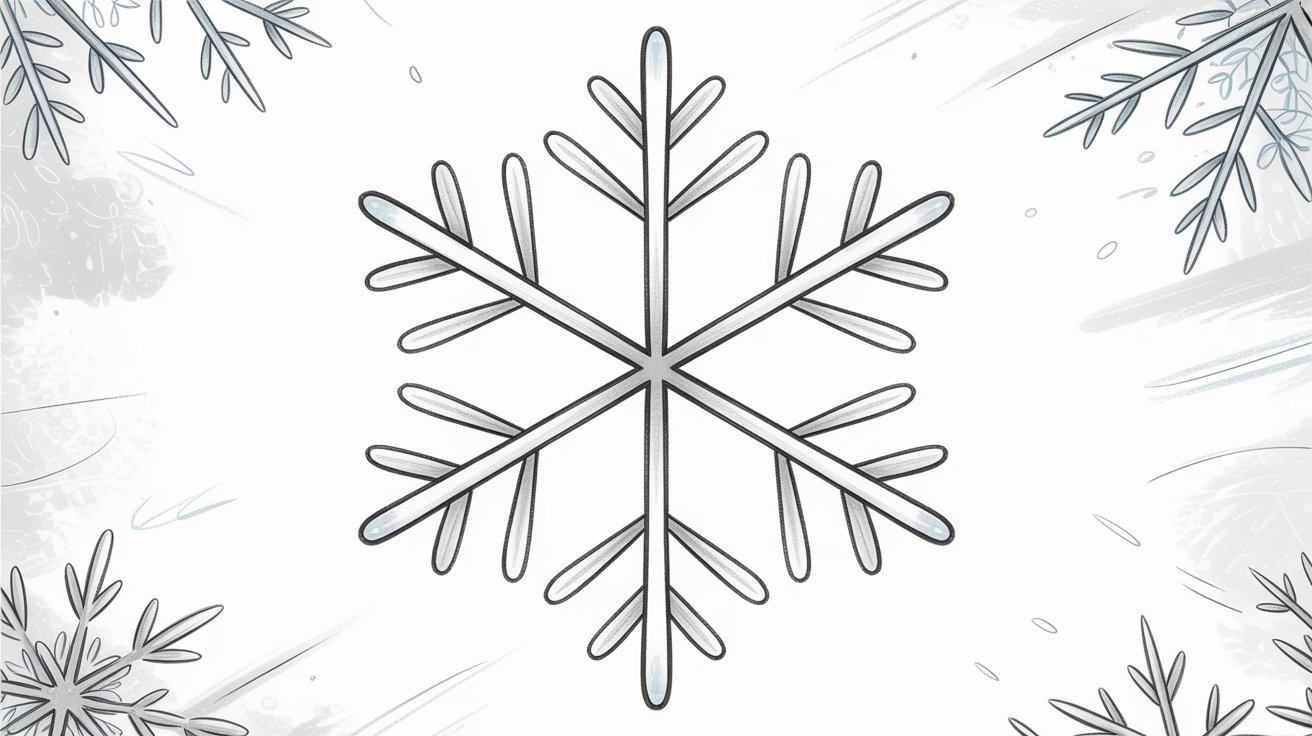 A simple snowflake illustration on a plain white background.