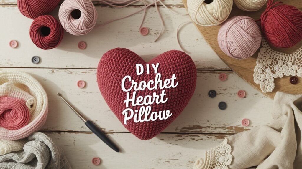DIY Crochet Heart Pillow