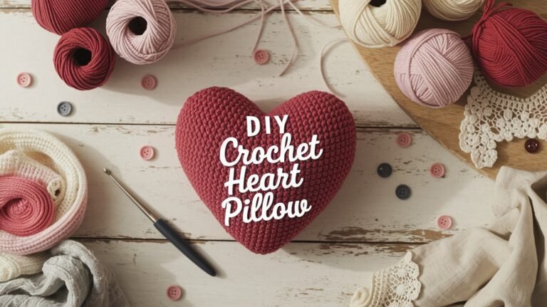 DIY Crochet Heart Pillow