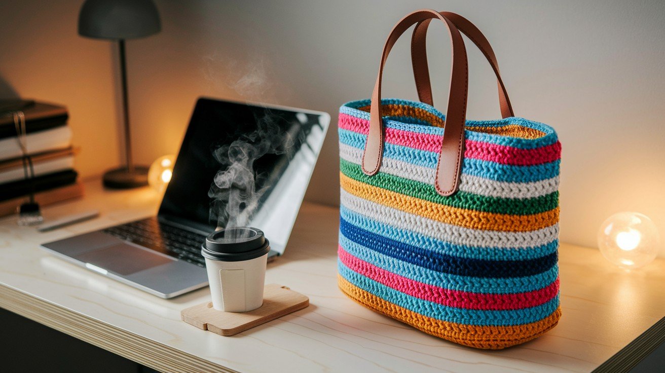 Office Chic T-shirt Yarn Tote