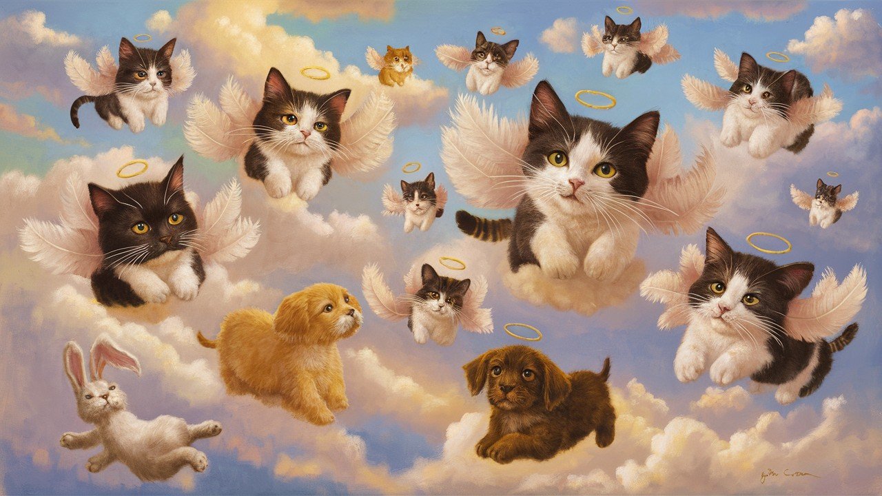 Flying Cats with Angel Wings