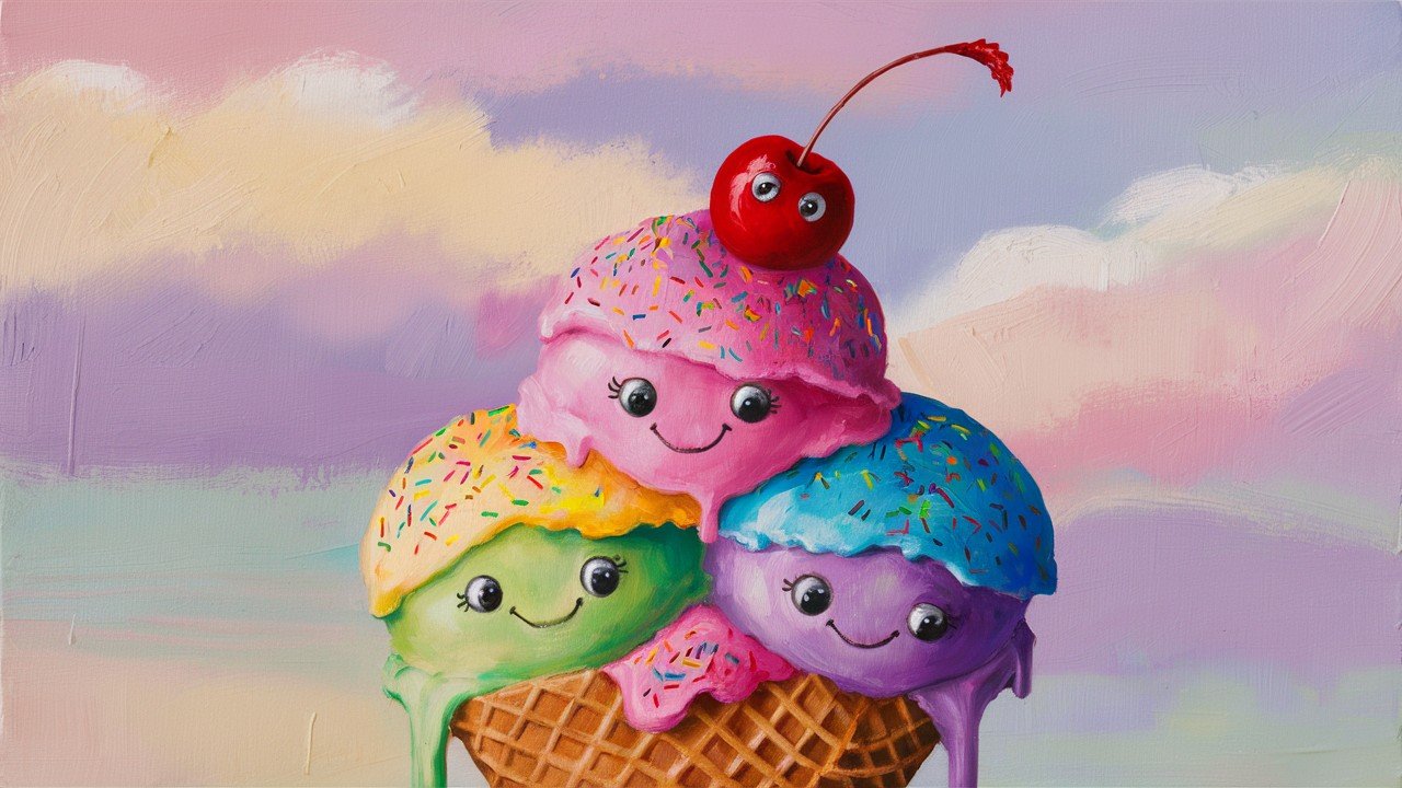 Ice Cream Cones with Rainbow Sprinkles