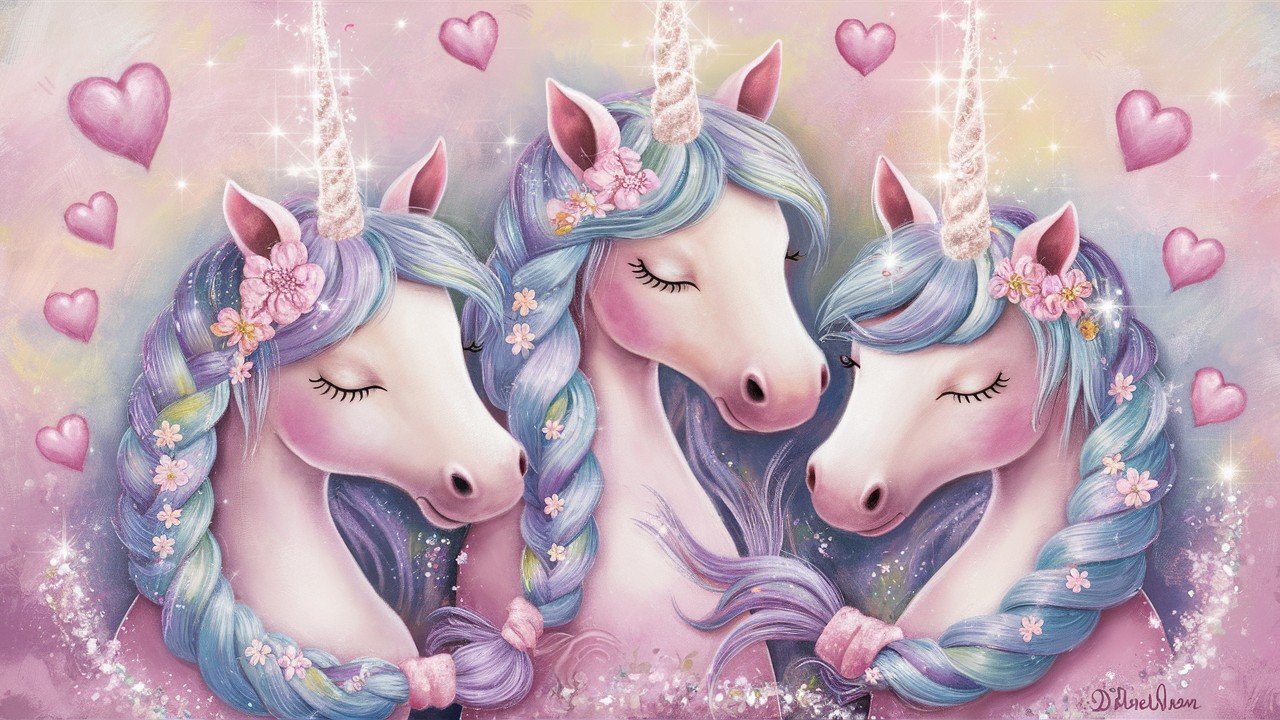 Unicorns with Flower Manes
