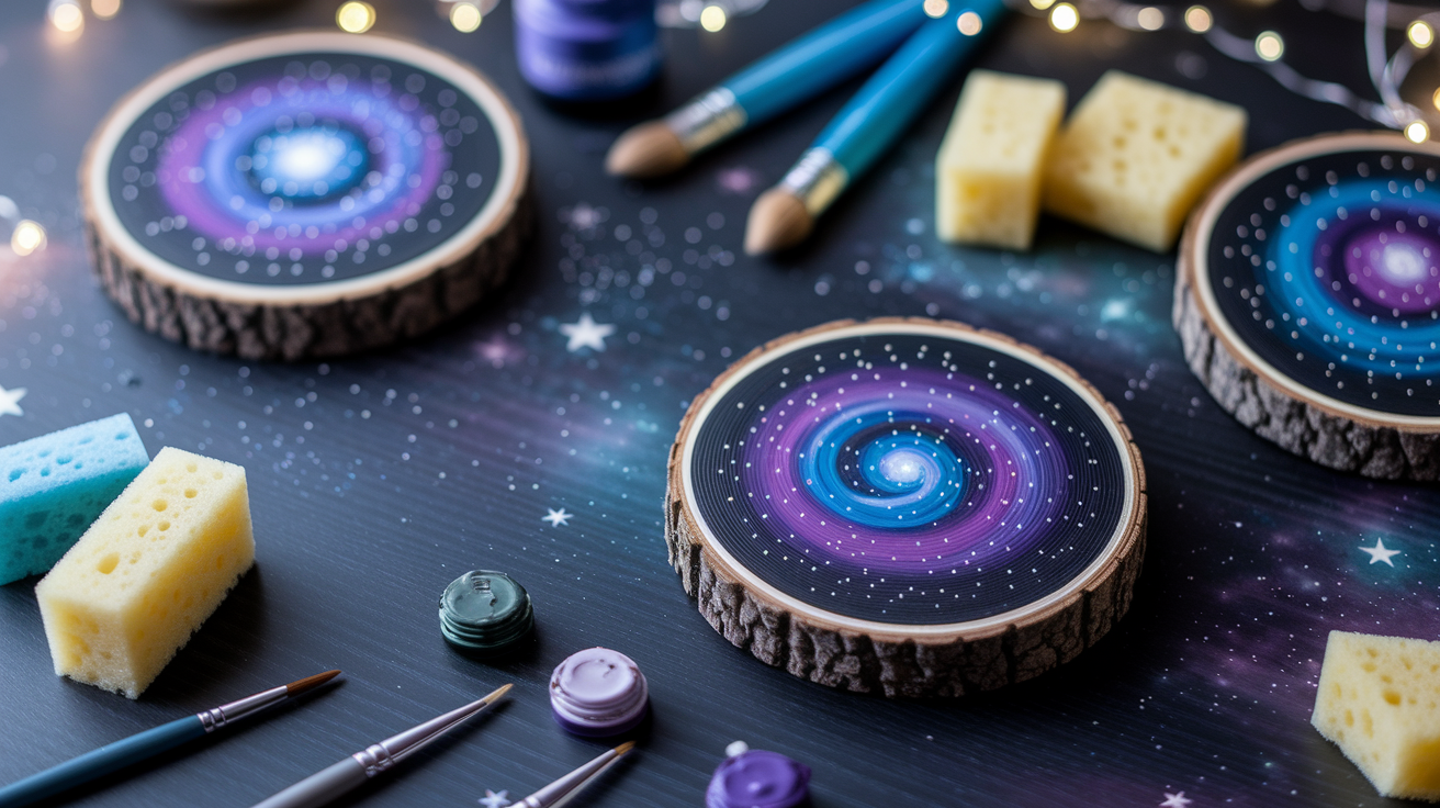 12. Painted Galaxy or Night Sky Ornaments