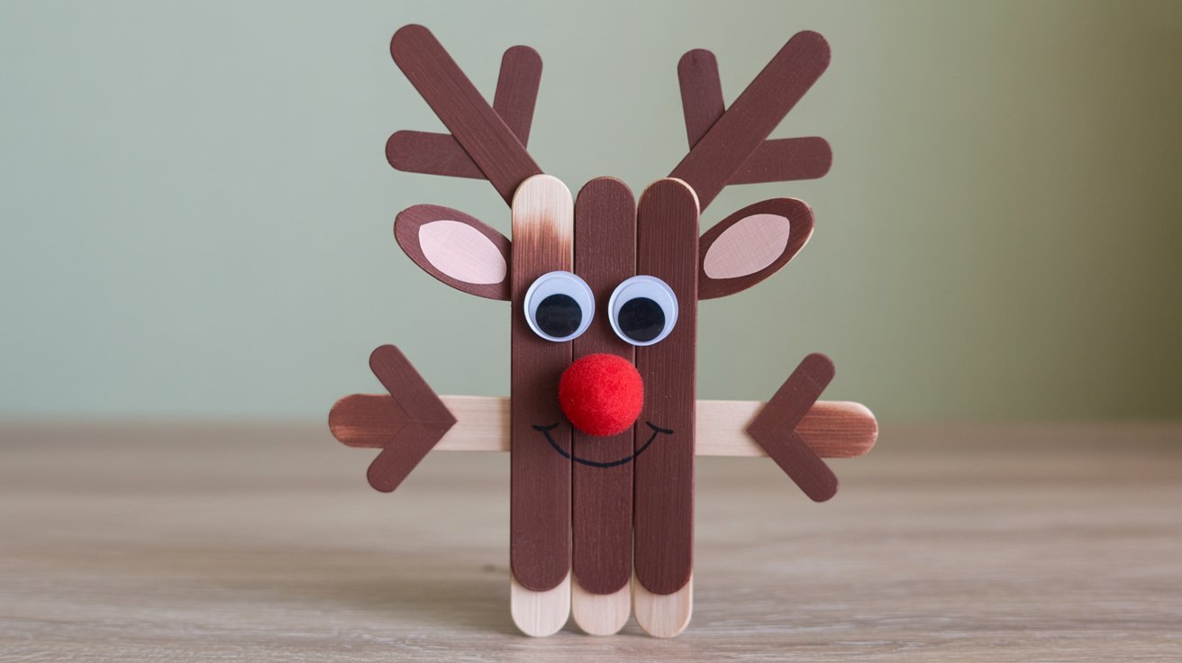 5. Popsicle Stick Reindeer Craft