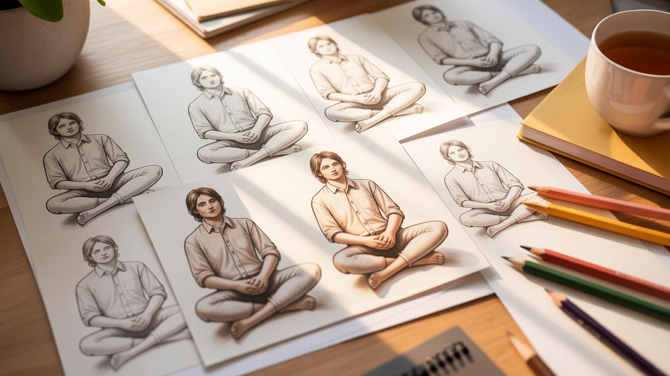 Sitting on the Ground Drawing Base