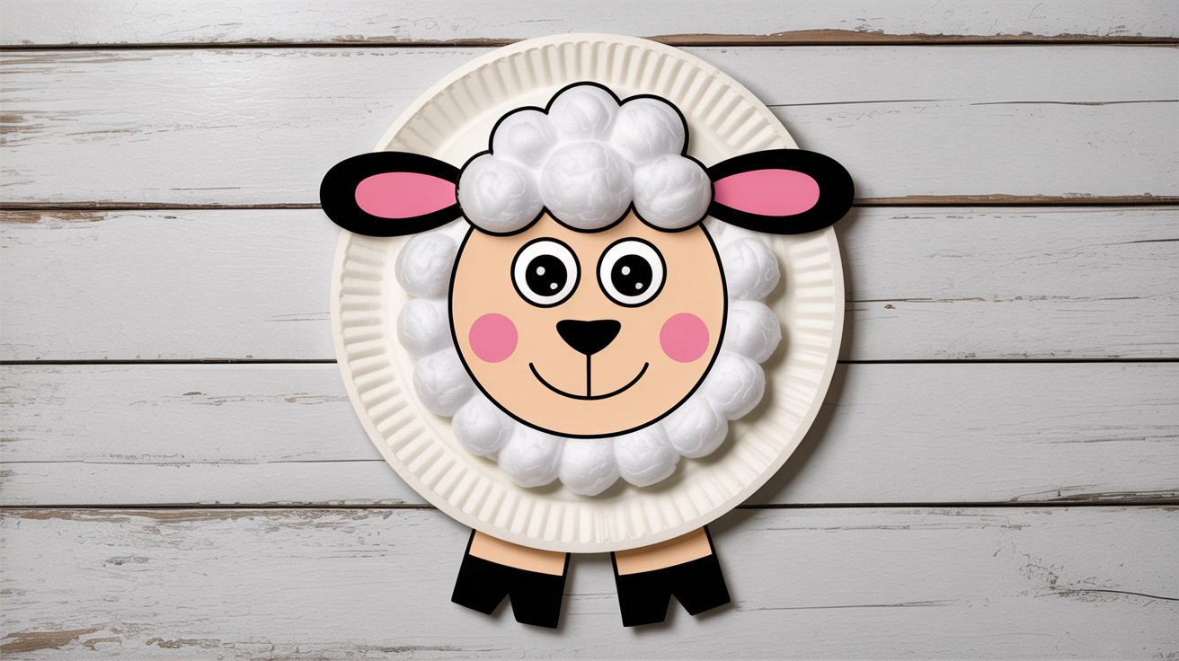 5. Paper Plate Sheep Craft
