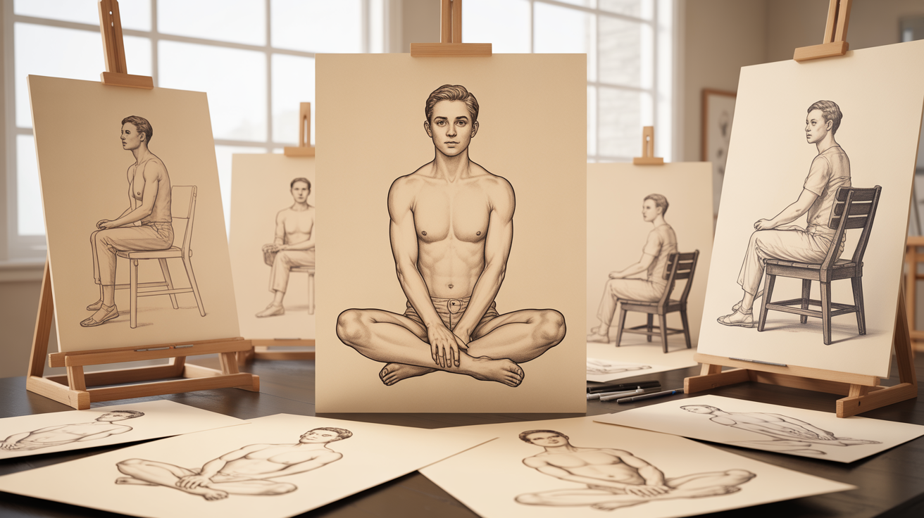 Cross-Legged Sitting Drawing Base