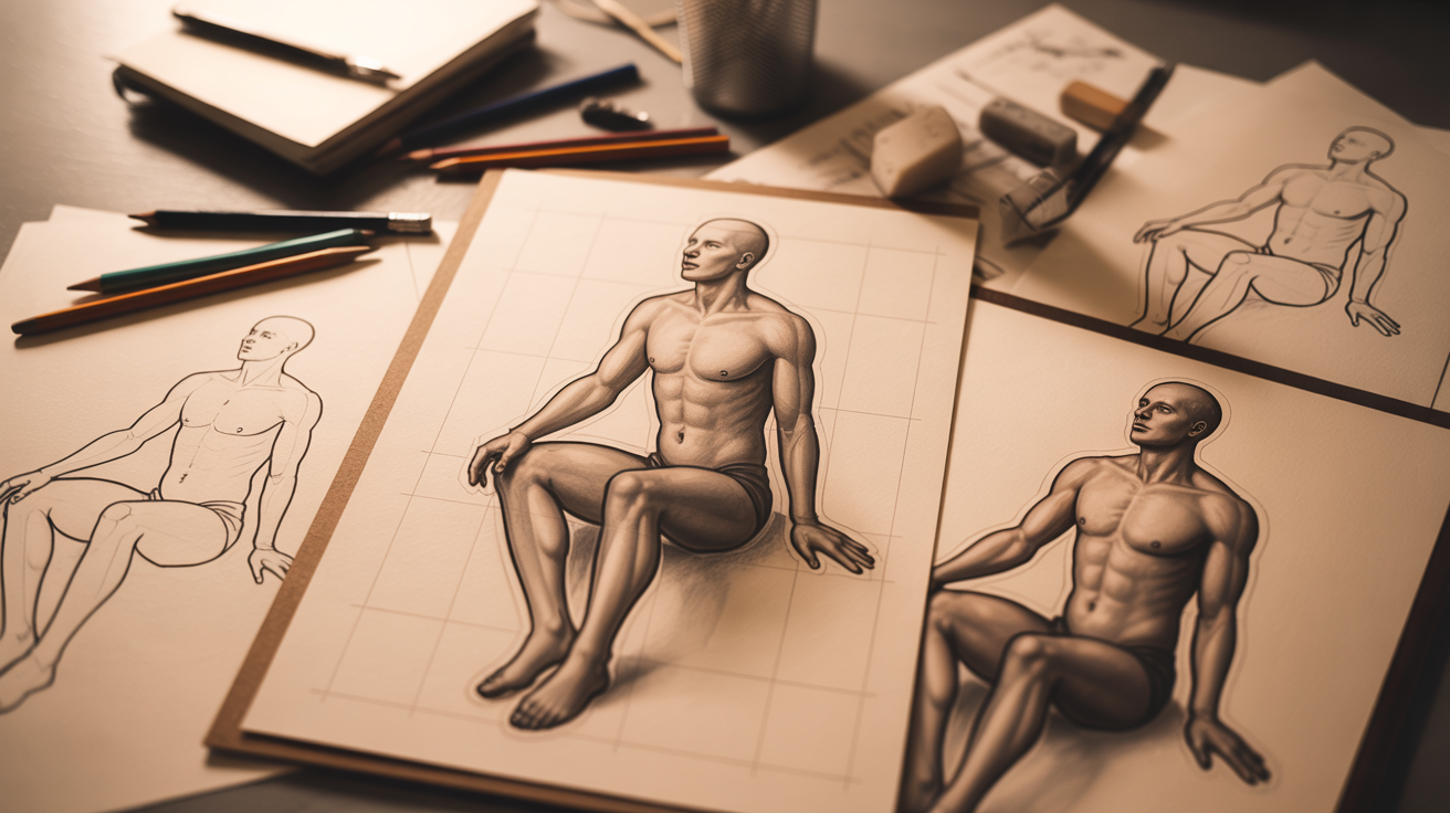 3/4 View Sitting Drawing Base