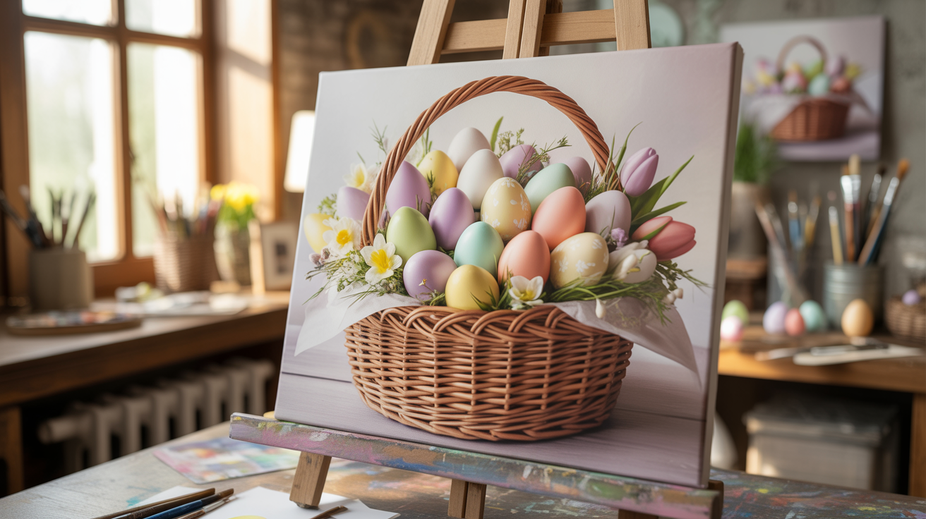 Easter Basket with Eggs