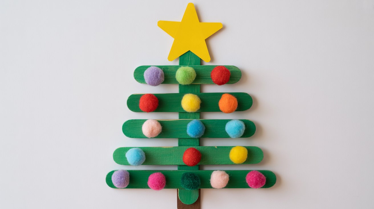 3. Popsicle Stick Christmas Tree Craft