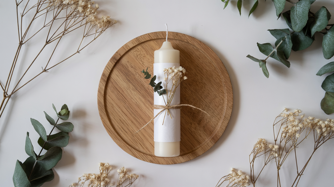 11. Minimalist White Paper & Dried Florals