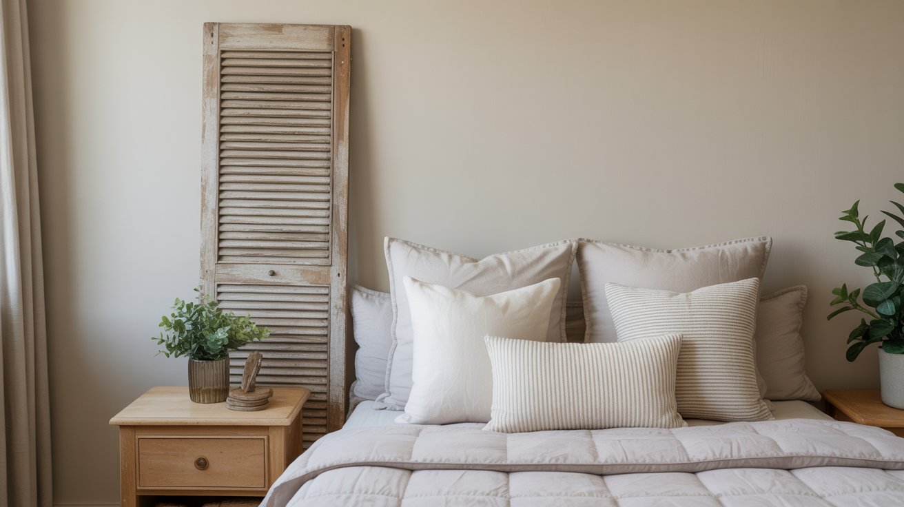 21. Shutters as Bedroom Decor Accents