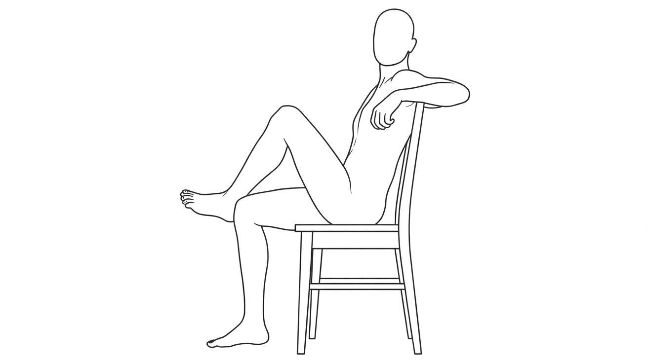 Sideways Sitting on a Chair Drawing Base