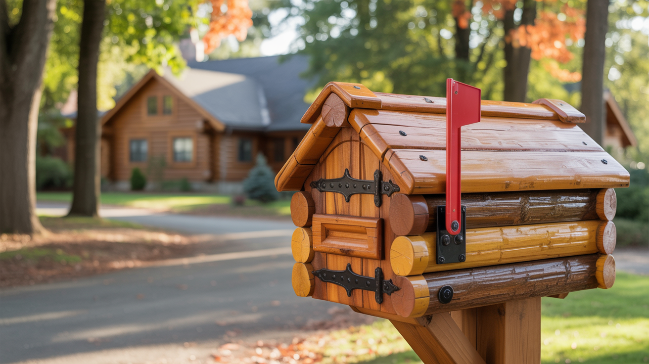 Rustic Log Cabin Mailbox