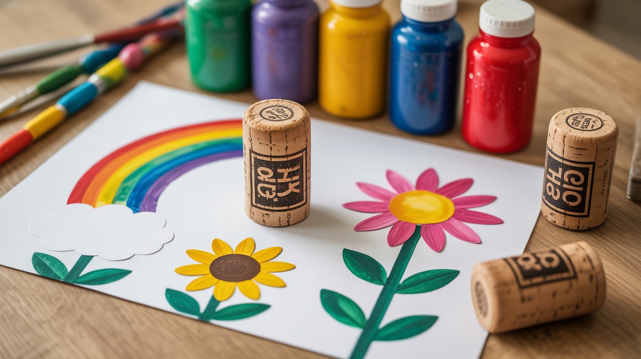 14. Cork Stamped Art (Kids)