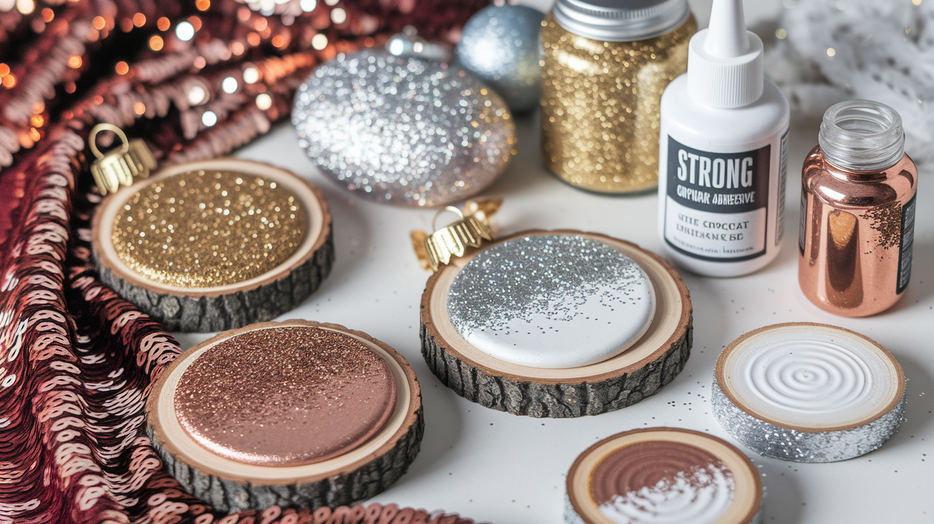 6. Glitter & Glam Wood Slices