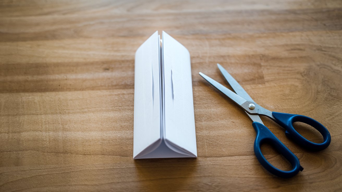 Step 5: Fold Lengthwise and Cut the Center