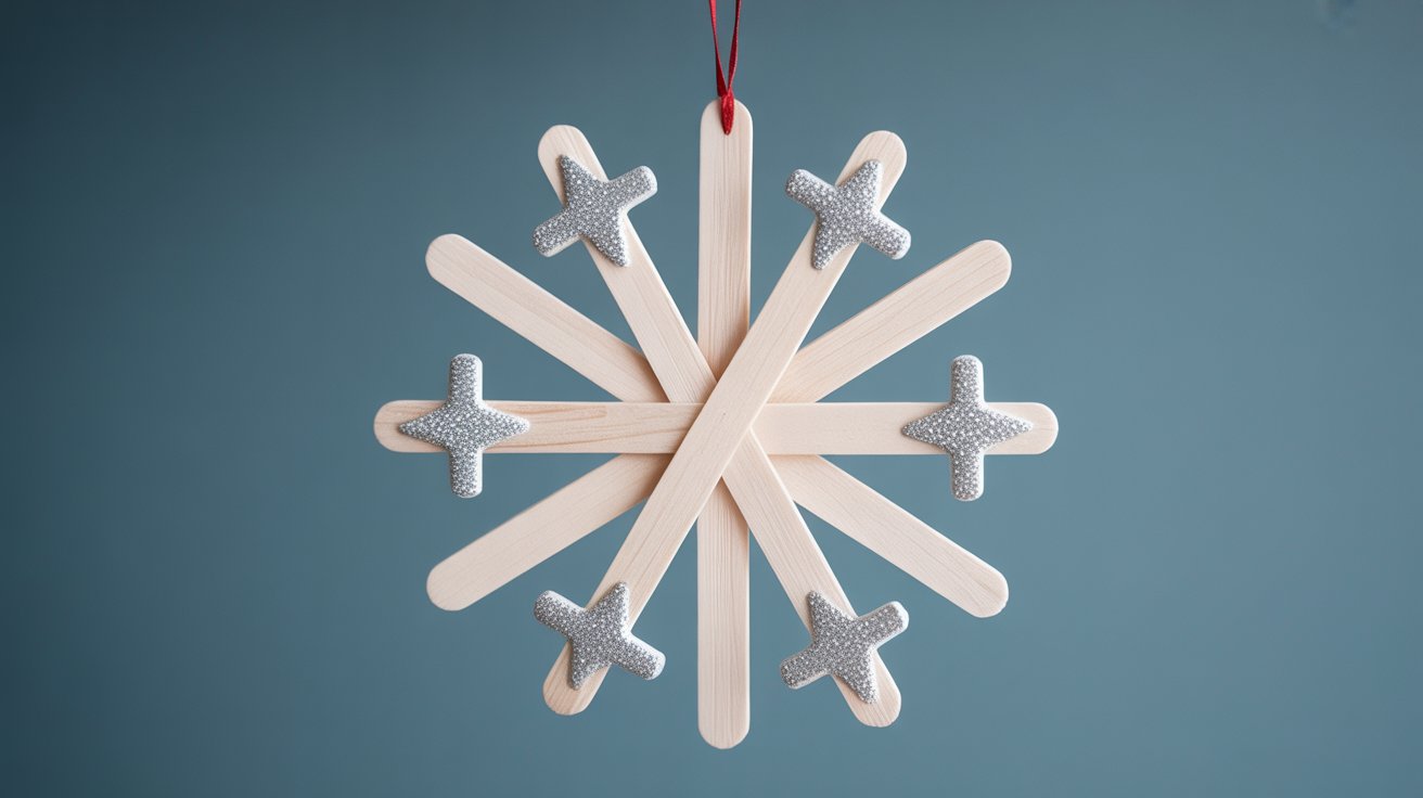 4. Popsicle Stick Snowflake Ornament