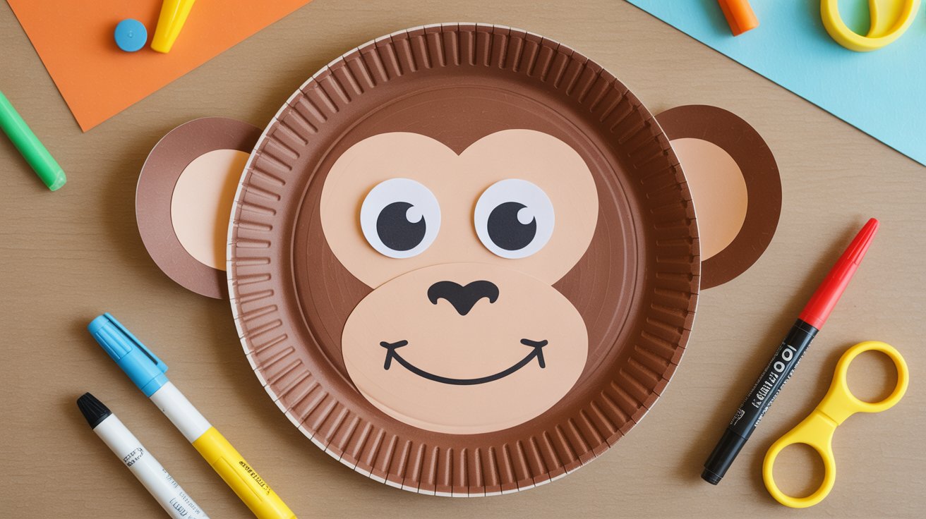 4. Paper Plate Monkey Craft