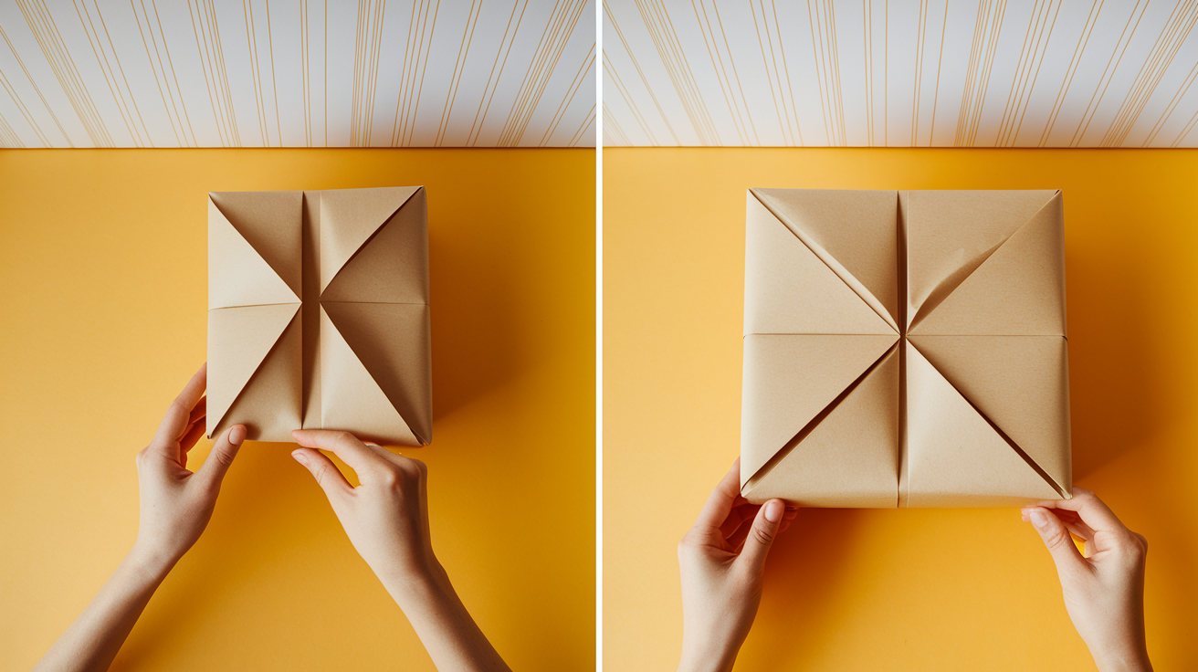 4. Tuck and Fold the Ends Neatly: Triangle Method or Envelope Fold