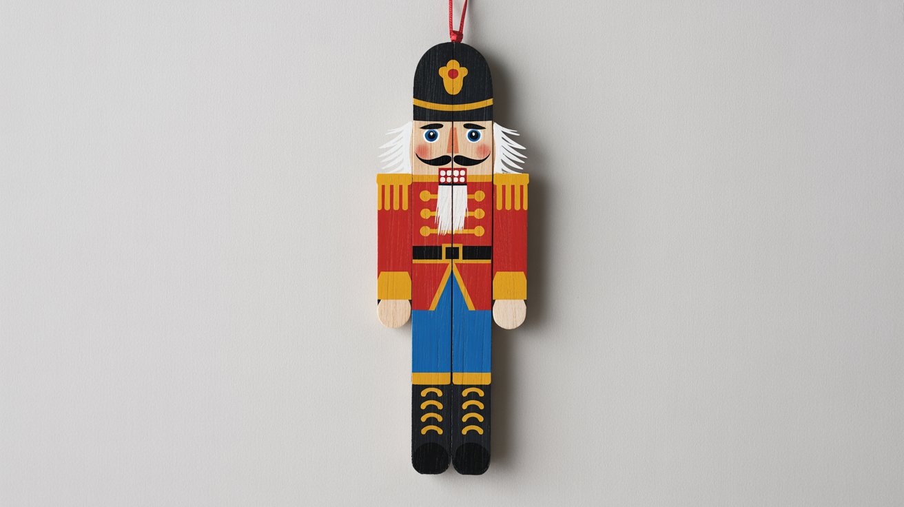 7. Popsicle Stick Nutcracker Ornament