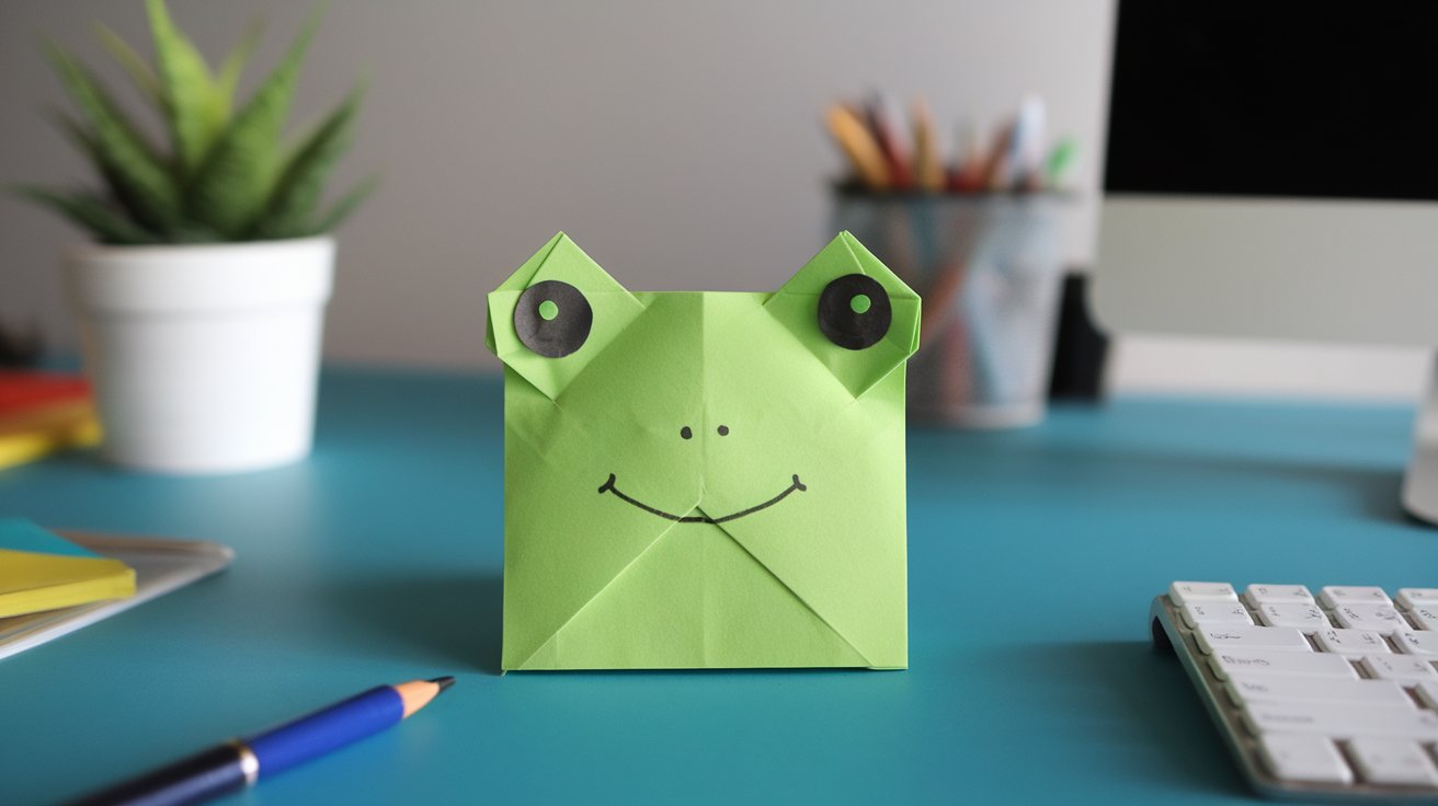 13. Sticky Note Frog Face
