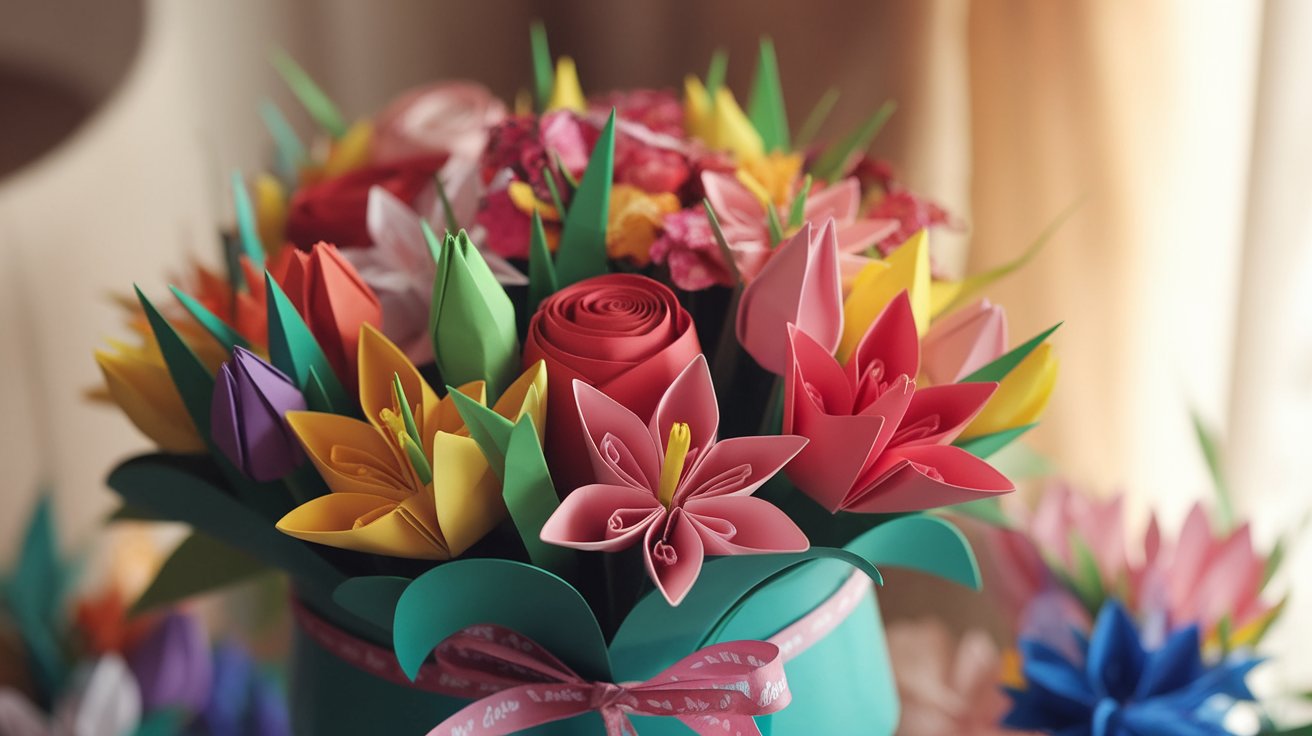 1. Origami Flower Bouquet