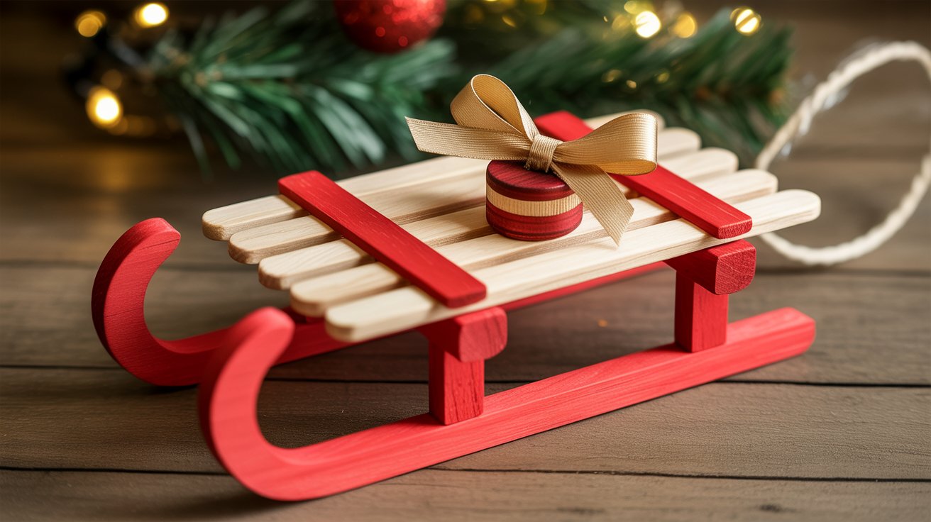 8. Popsicle Stick Sled Ornament