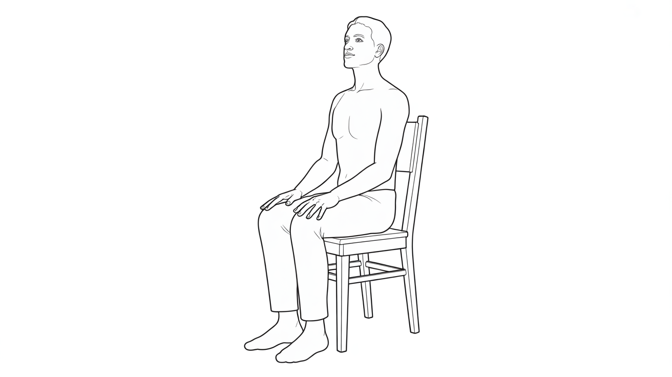 Straight Chair Sitting Drawing Base