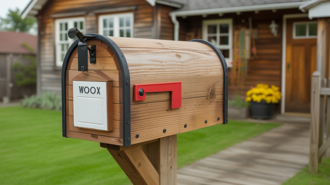 Miniature Wooden House Mailbox