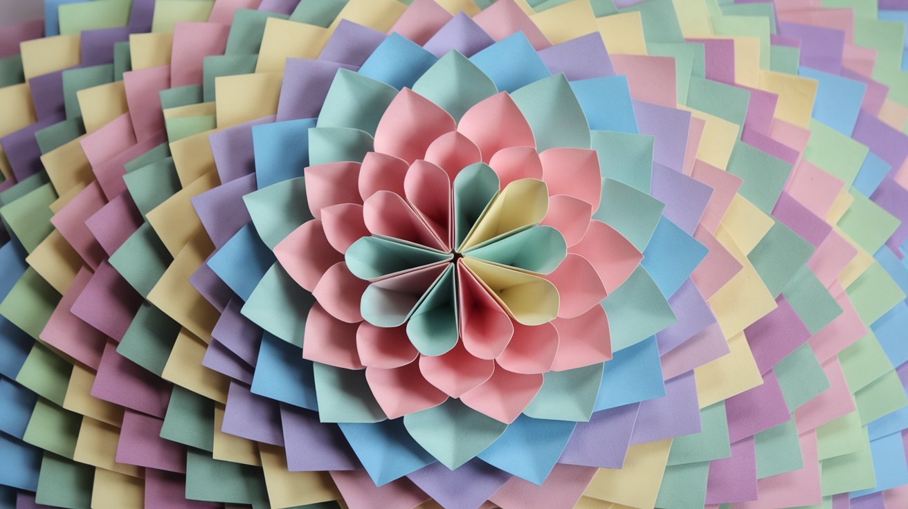 11. Sticky Note Origami Flat Flower