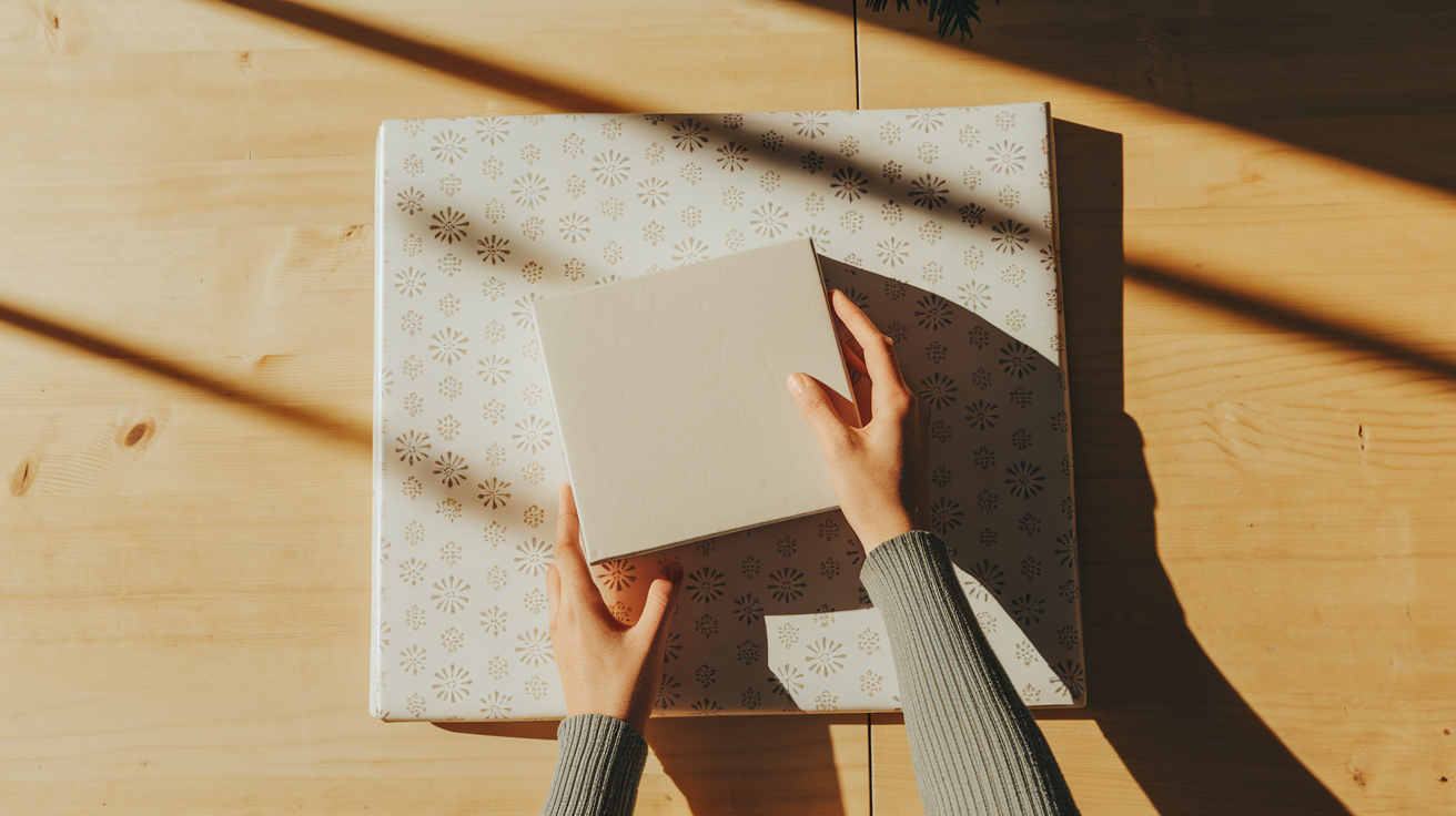1. Place the Box Upside-down in the Center of the Paper