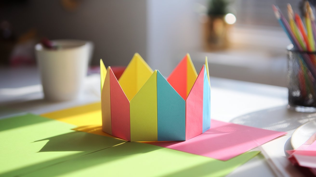 10. Sticky Note Origami Crown
