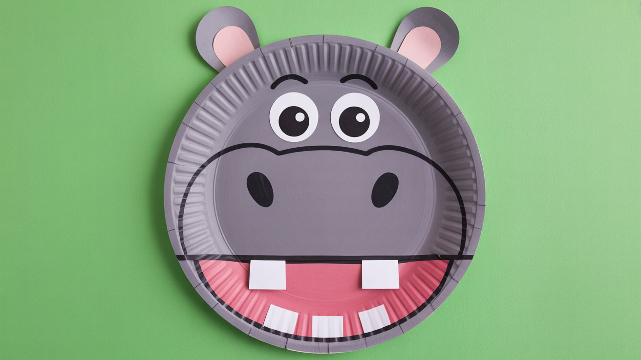 11. Paper Plate Hippo Craft