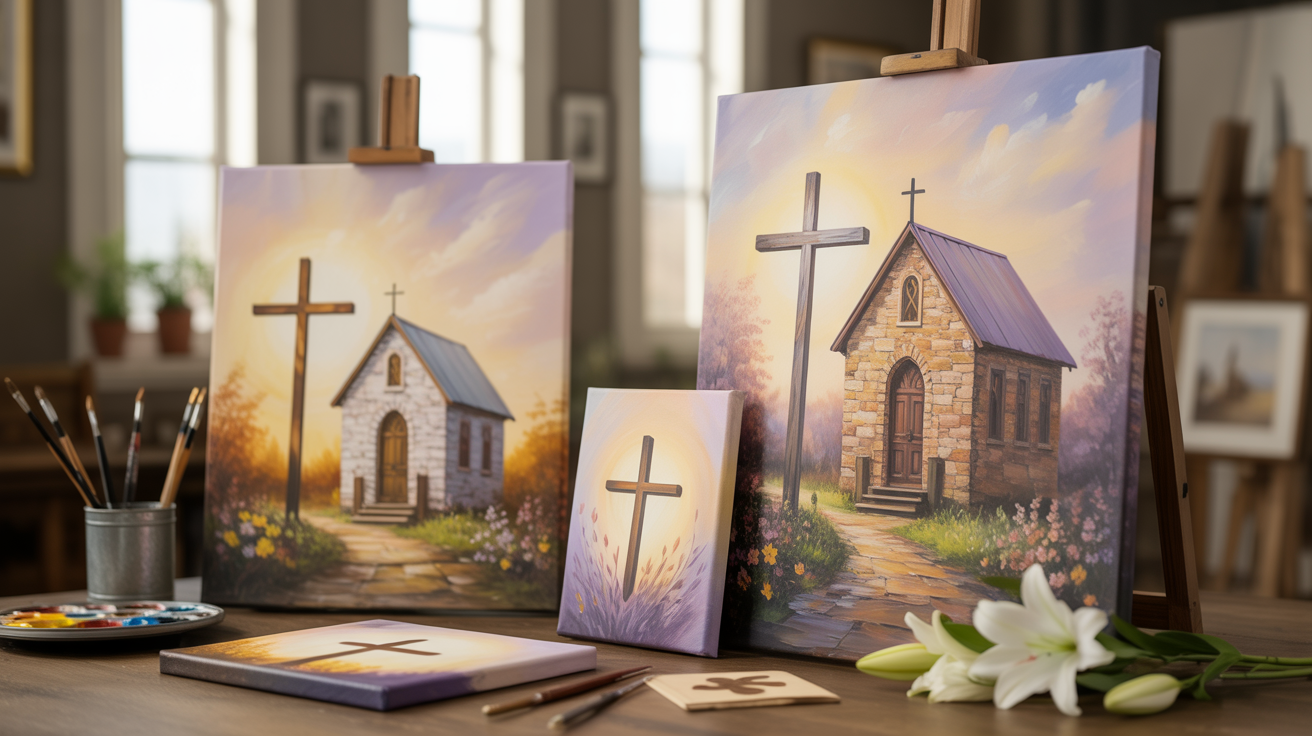 Church and Cross Paintings